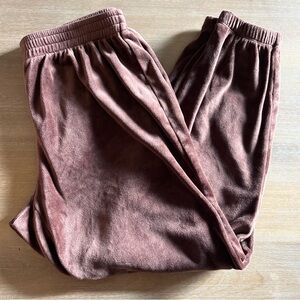 Bozzolo Velour Pull-On Jogger Track Pants Casual, Brown, Size Small